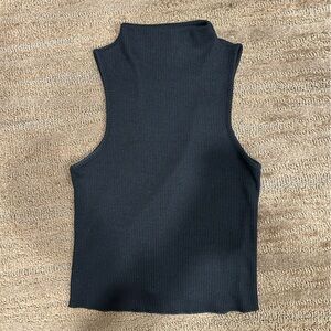 Topshop Black Ribbed Sleeveless Top